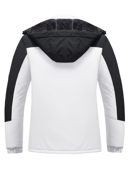 Women's Winter Ski Jacket - High Quality Soft-shell Hooded Jacket Windproof Detachable Hood Multi-pockets Warm Thickened Fleece Lined - Winter Outdoor Snow Sports Skiing Snowboarding Hiking Camping Daily Casual Wear Work Wear Rain Windbreaker