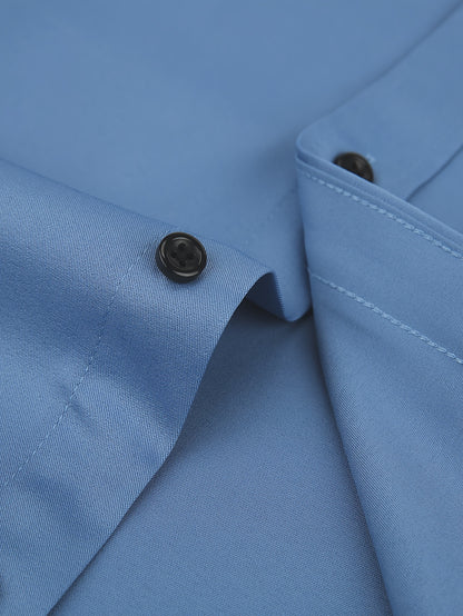 Men's Cufflink Shirt 2026 Spring/Summer French Cuff Shirt Breathable, Stretchy, Wrinkle-Resistant Business Casual Easter Gift Suitable for Men, Husband, Father Holiday Cruise Essential Short-Sleeve Shirt Summer Top Formal Dress Shirt