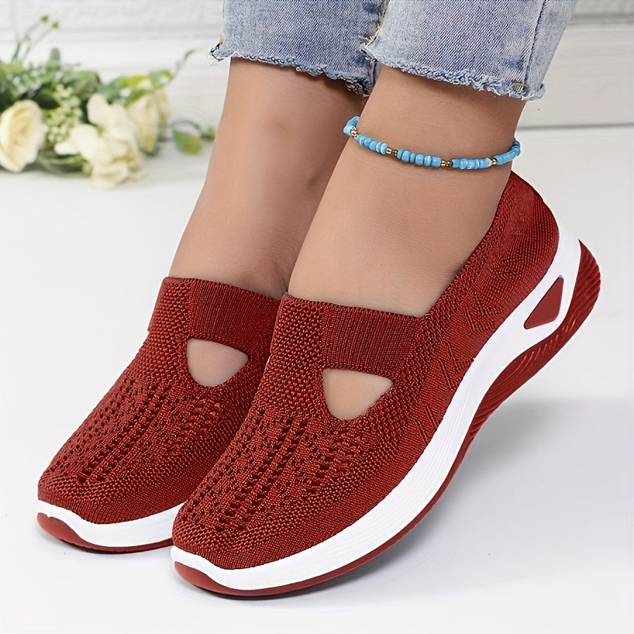 2026 New Women'S Breathable Knitted Sneakers, Fashionable And Trendy Cross-Border Lace-Up Casual Shoes, Women'S Shoes On, Women'S Products in Local Warehouses