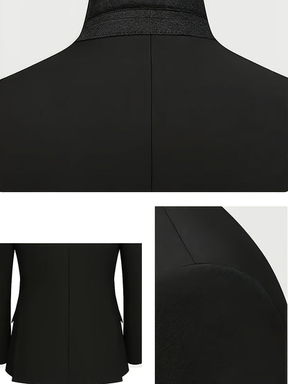 2pcs Men's Suit Fashion Outfit - Jacket, Trousers - Elegant for Business and Casual Wear, Suitable for Banquets and Parties.