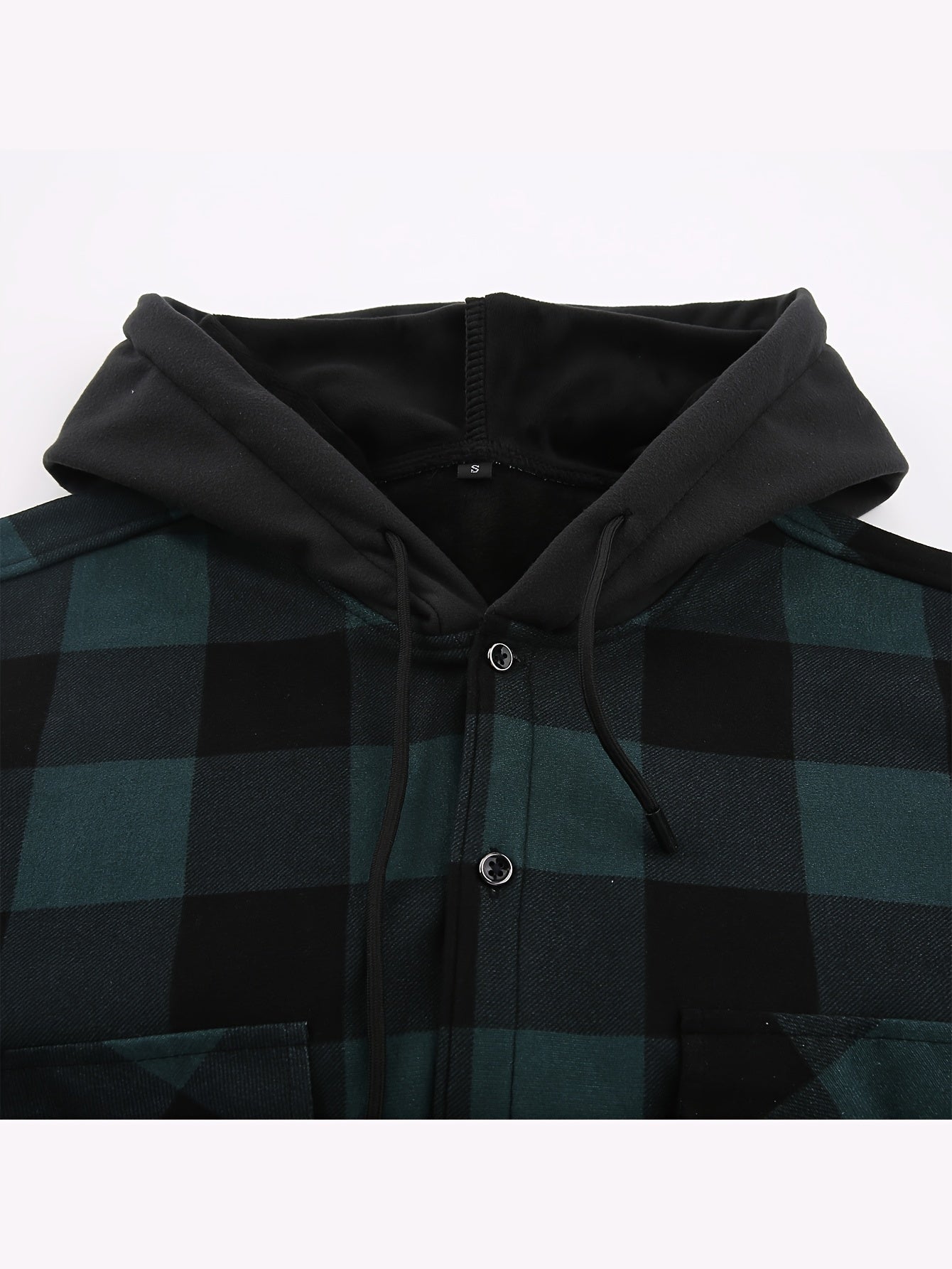 New Men'S Plaid Hooded Long-Sleeved Shirt Outdoor Casual Shirt Jacket | Flannel with Pocket Double Bag Double | Inner Lining Is Thickened | Thermal Shirt