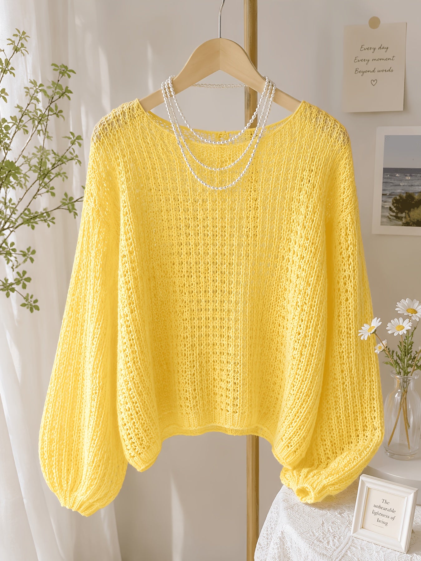 2026 Women'S Hollow Out Sweater Cardigan Long Sleeve Open Front Crochet Cover Up Lightweight Casual Layering Outerwear Soft Top For Spring Fall Winter Resort Wear