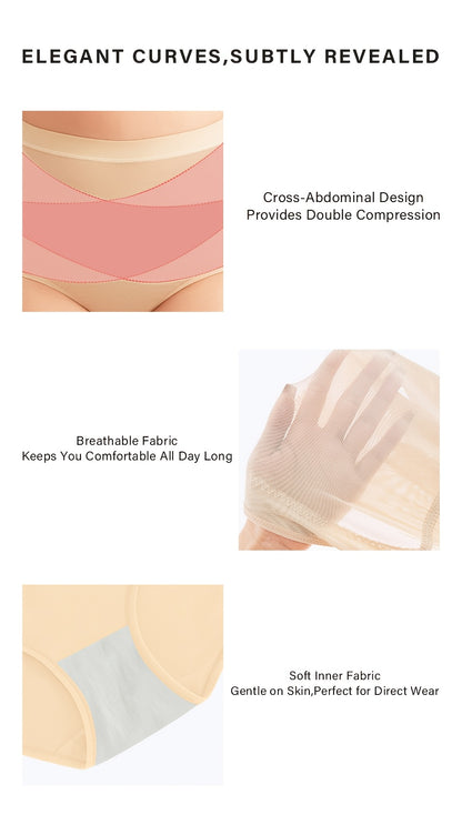 QUASTI 4pcs Women'S Underwear High Waist Tummy Control Panties Seamless Shapewear Briefs Butt Lifting Body Shaper for Waistline Reduction And Full Coverage Support