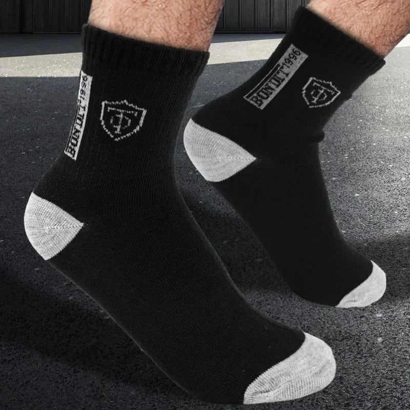 10 Pairs Of Men'S Trendy Breathable Crew Socks, Comfy Casual Soft Thermal Socks, Winter & Autumn