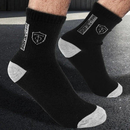 10 Pairs Of Men'S Trendy Breathable Crew Socks, Comfy Casual Soft Thermal Socks, Winter & Autumn