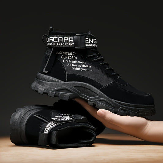 Men's Fashion Boots, Wear Resistant Lace-up Ankle Boots for Outdoor Sports Activities, Autumn Winter