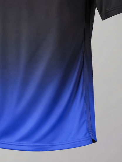 Men'S 6pcs Geometric Pattern T-shirt & Shorts Set, Breathable Quick-Dry Athletic Tracksuit for Men, Ideal for Gym, Running, Workout & Daily Casual Wear