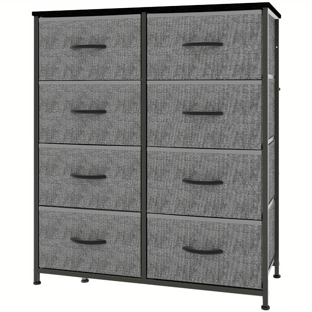 8-Drawer Fabric Storage Chest - Steel Frame and Oak-Look Finish