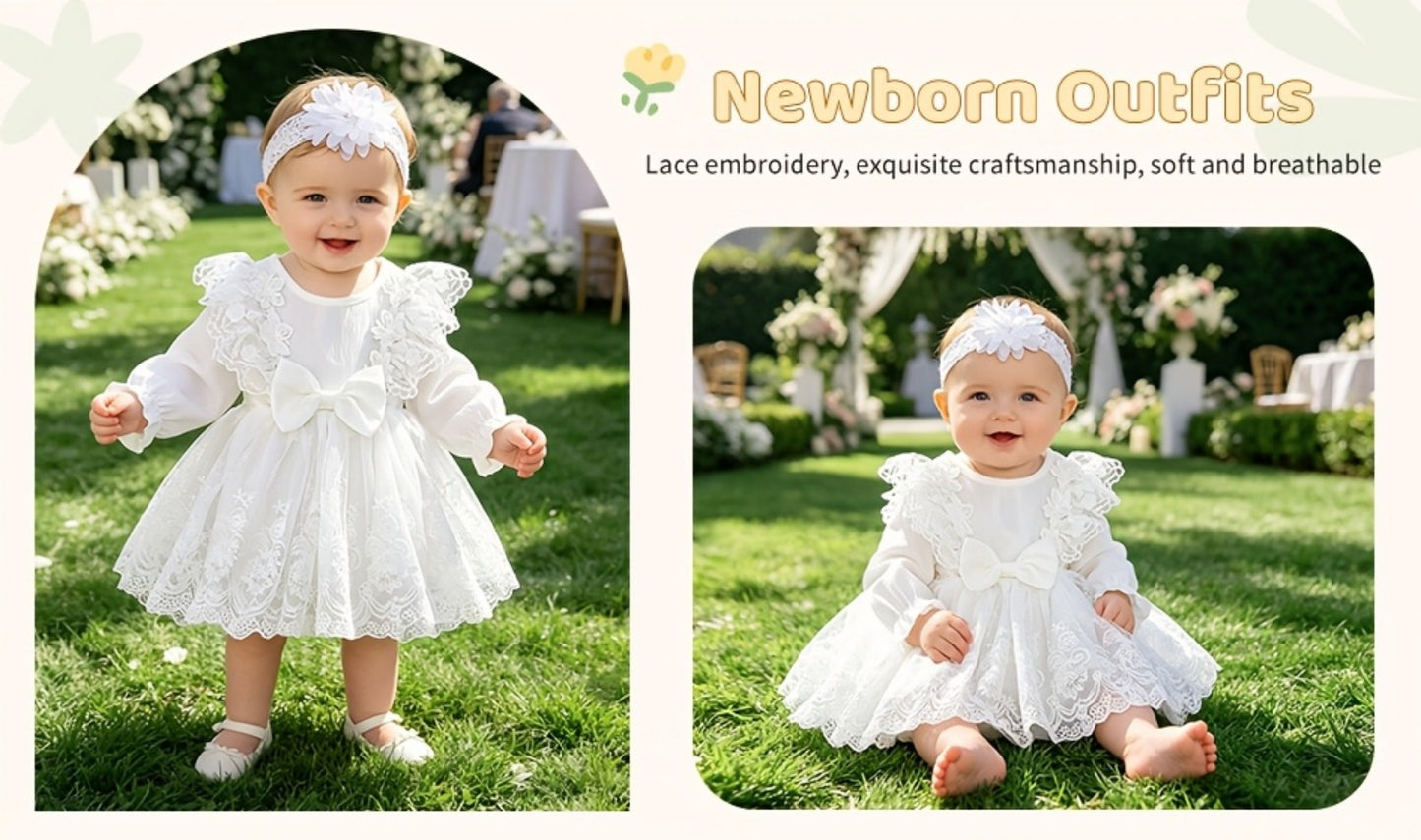 Baby Girls Outfit Set - Floral Lace Style 58821