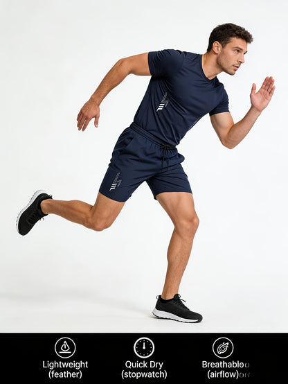 5-Pair Men's Lightweight Summer Athletic Shorts - Breathable, Moisture-wicking, And Quick-drying; Solid Color with Zippered Pockets; Suitable for Sports And Casual Wear; Ventilated Textured Design