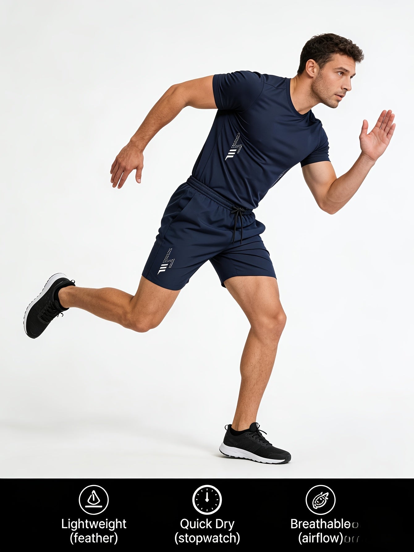 5-Pair Men's Lightweight Summer Athletic Shorts - Breathable, Moisture-wicking, And Quick-drying; Solid Color with Zippered Pockets; Suitable for Sports And Casual Wear; Ventilated Textured Design