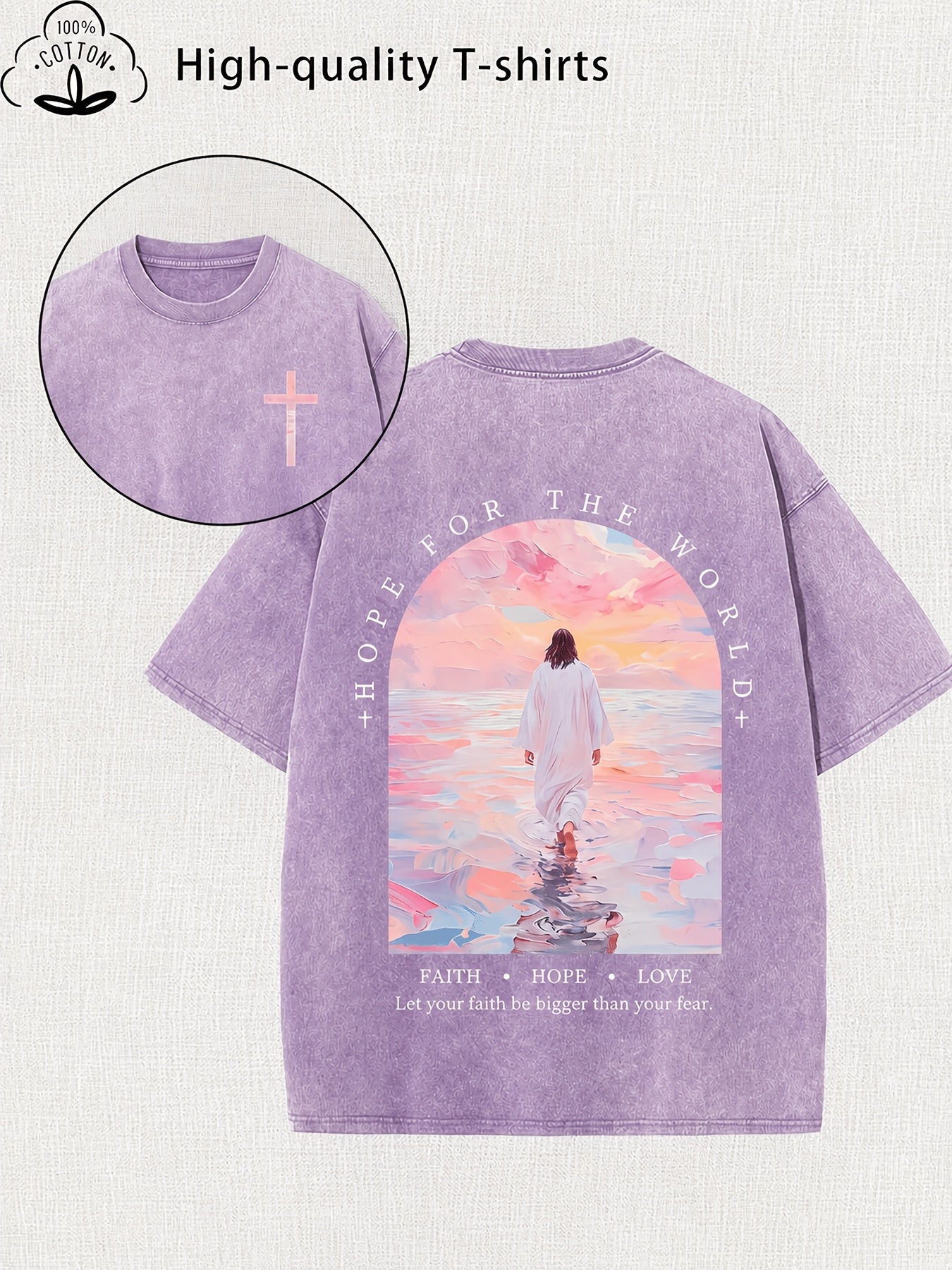 Women'S Trendy Printed Retro Washed T-Shirt - 230G Thick, Retro Street Style Crew Neck Short Sleeve, Machine Washable, Perfect for Spring/Summer Casual Wear, Unique Loose Fit Women'S T-Shirt