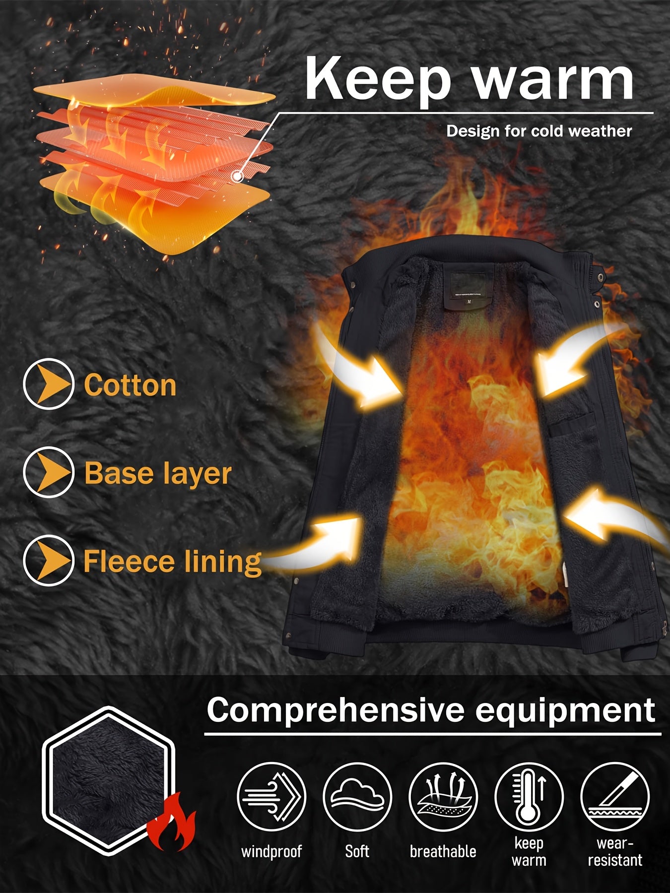 Men's Black Cotton Cargo Jacket - product view 8