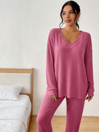 Women'S Loungewear Set, Top with Long Pants. Women'S Apparel, Women'S Summer Clothing, Women'S Summer Outfits, Women'S Popular Outfits, Women'S Set, Women'S Two-Piece Outside Twopiece Set Women'S Autumn Two-Piece Set Women'S Clothing
