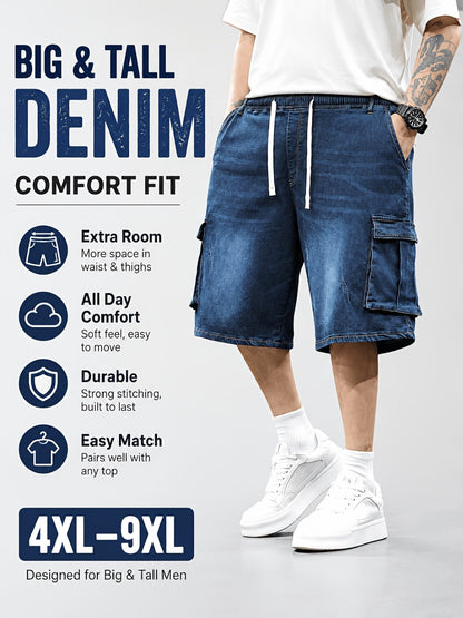 Men's Denim Shorts - Drawstring Waist
