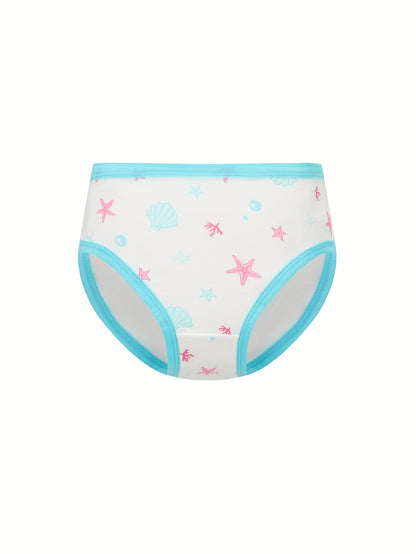 8pcs Girls Cotton Briefs Soft Cute Animal Print Girls Underwear