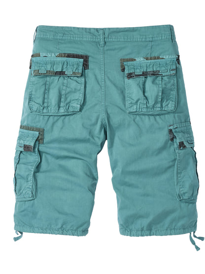 Plus-Size Men'S Outdoor Washing Multi-Pocket Tooling Tactical Shorts with Drawstring to Leave a Pocket Suitable for Outdoor Activities Such As Mountaineering And Camping, Plus Size