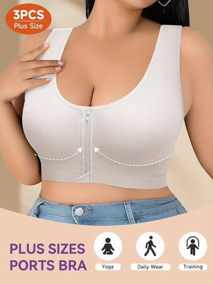 Women’s Plus Size Front Closure Bra - Lace Detail Comfort