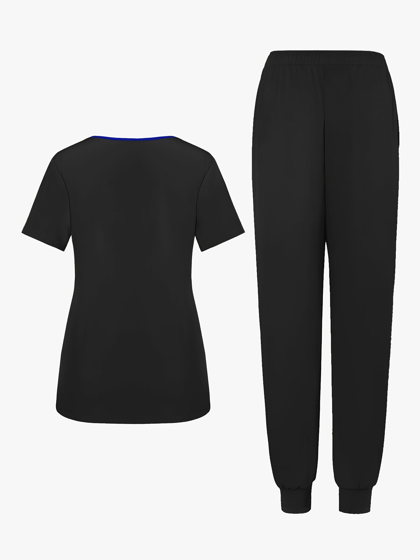 2pcs Set Of Top And Pants, Women's V-neck Frosted Breathable Pocket S Uniform, Brushed Hand Clothes, Work Clothes, Hand Washing Clothes, Pocket Clothes, Leg Binding Pants Set