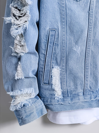 Men's Relaxed Denim Pullover Jacket