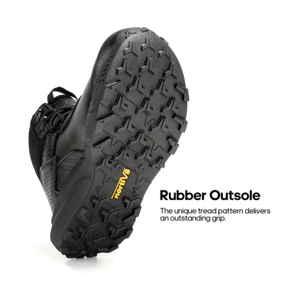 Men's Tactical Hiking Boots, High Quality Lightweight Non-Slip Combat Work Motorcycle Rain Boots, for Backpacking Trekking Rough Terrain & Outdoor Adventures, All-Day Comfort Hiking Footwear for Men