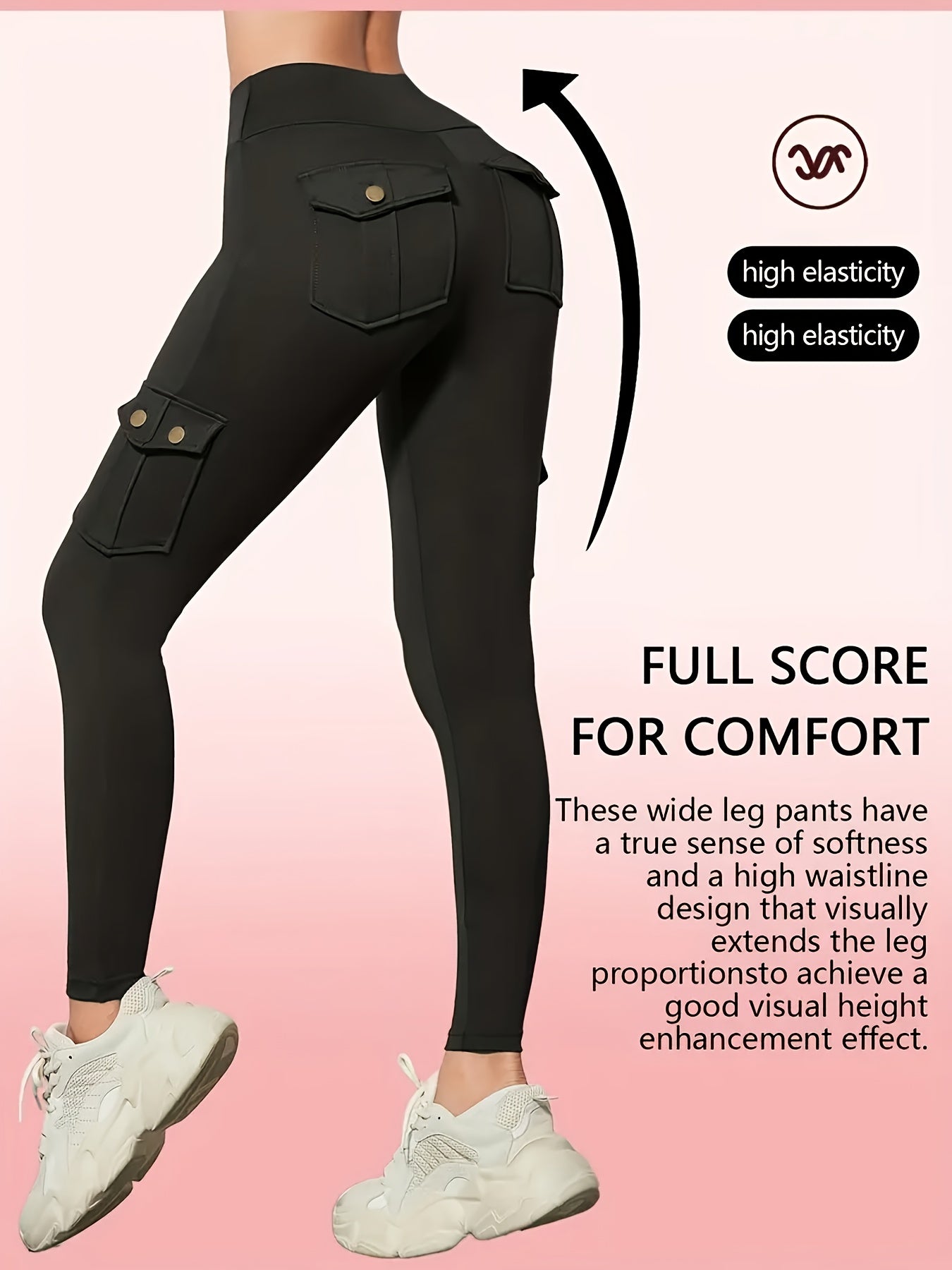 One Pair Of Women'S Slim Work Pants, With Multi-functional Pockets, High Elasticity. Aids In Tightening The Buttocks And Abdomen. Airtight Pants. Suitable For Outdoor, Home Use, Commuting, And Local Warehouse Direct Delivery.