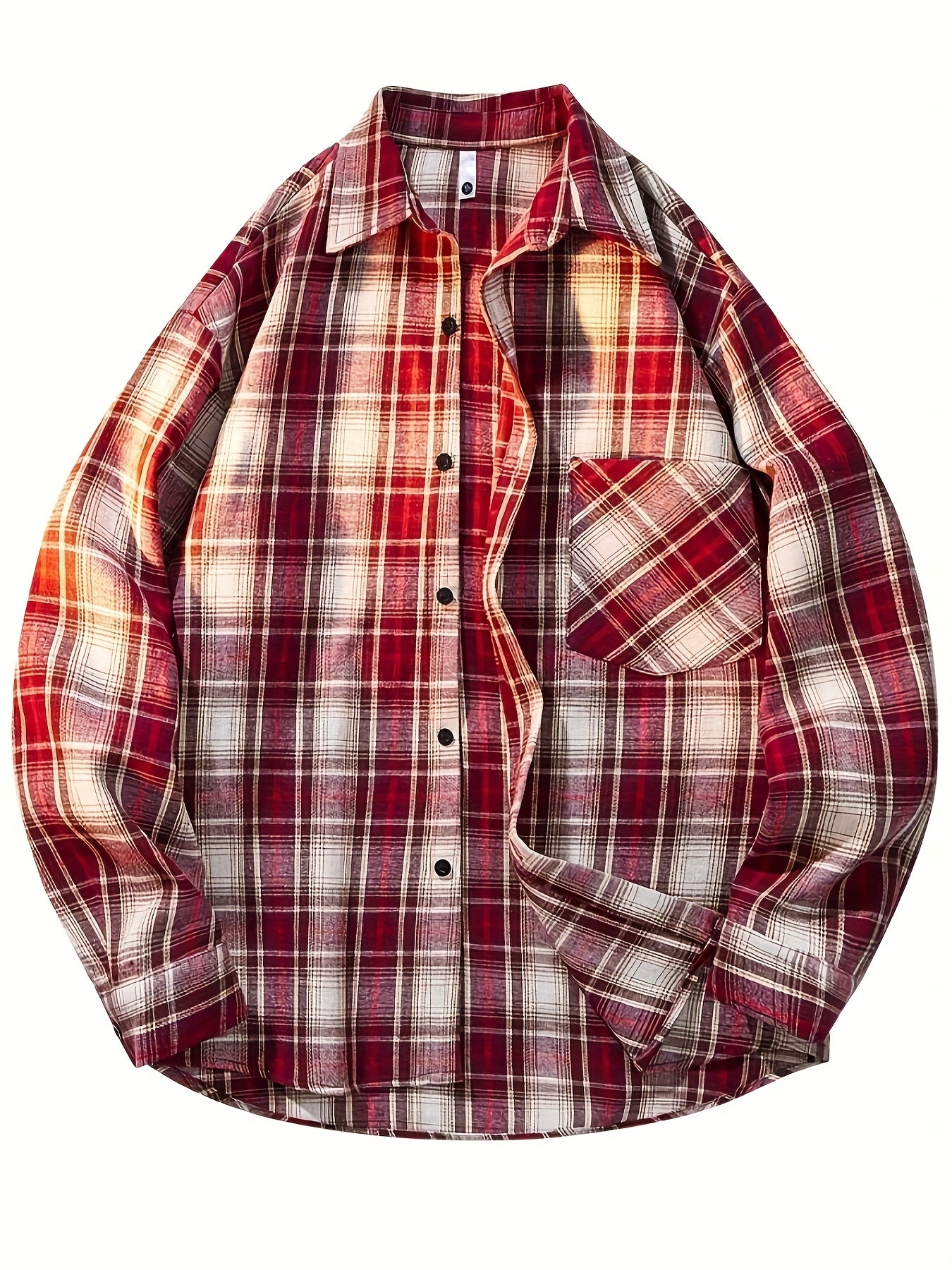 (3pcs) Unisex European And American Vintage Casual Shirt, Featuring A Checkered Pattern And A Fashionable, Minimalist Design with A Lapel Shirt Style That Can Be Worn All Year Round. The Loose And Comfortable Fit Meets Diverse Needs