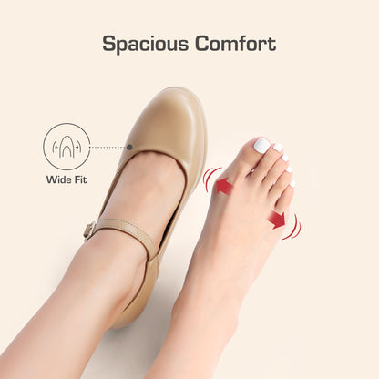 Women's Chunky Low Block Heels Mary Jane Closed Toe Work Pumps Comfortable Round Toe Dress Wedding Shoes