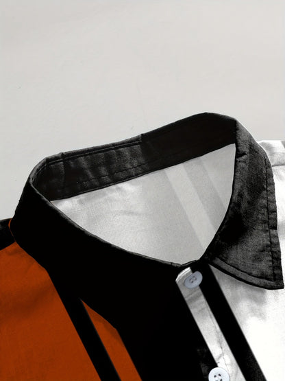 Men's Striped Shirt - Collared Short Sleeve 787493