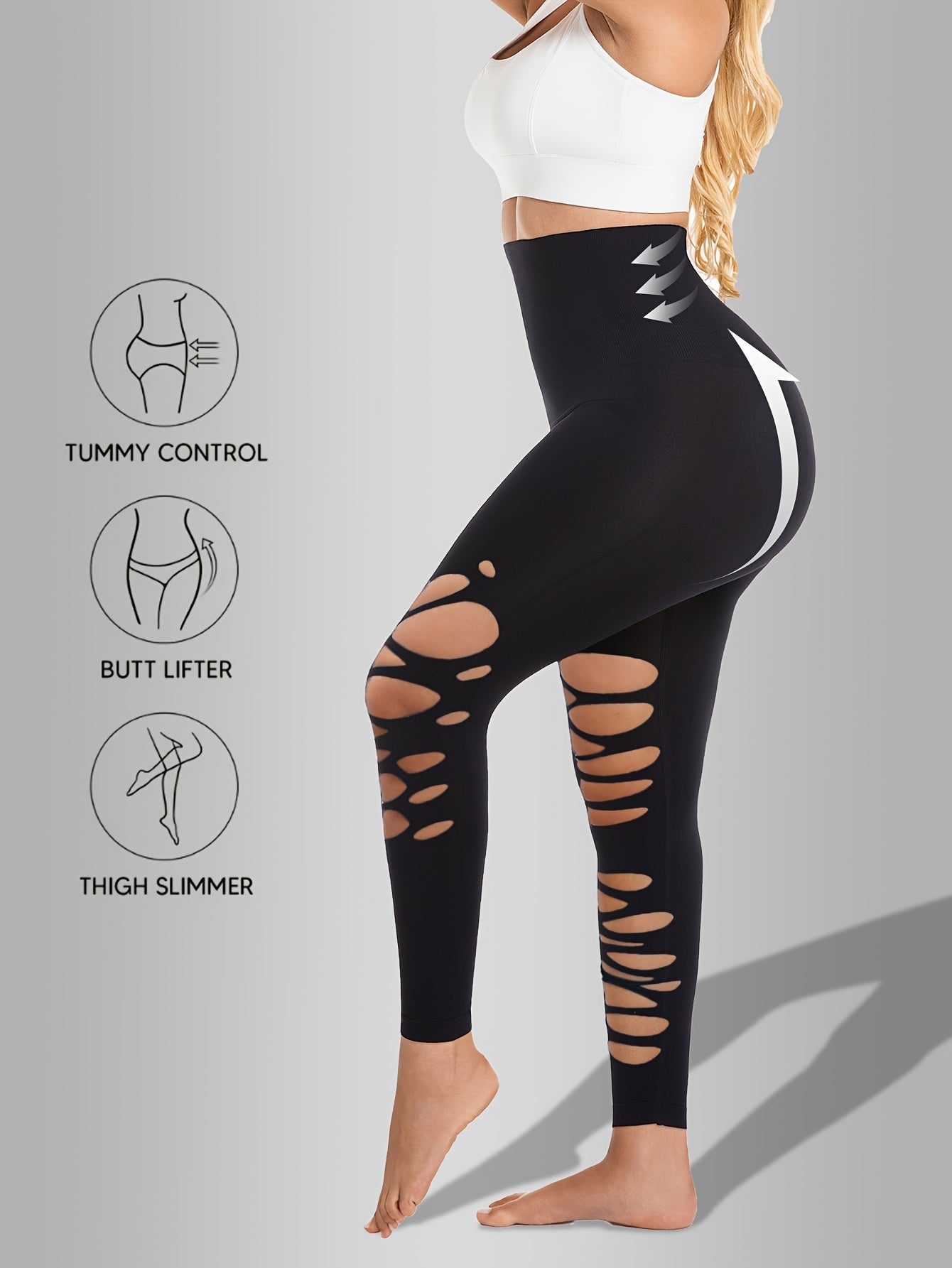 Women's Hollow Out High-Waisted Tummy Control Yoga Leggings - 7/8 Length Butt-Lifting Seamless Workout Pants with 4-Way Stretch, All-Season Casual & Exercise Pants for Women, Yoga Pants, Comfortable Fitness Attire