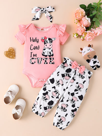 2 Sets Of Combination Children'S Suits, Fashionable Printed Hayi Girls' Suits, Newborn Baby Suits, for Outdoor