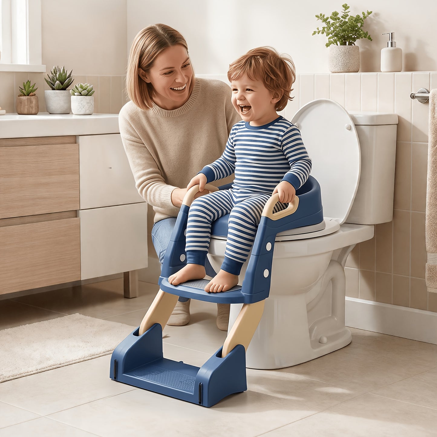 Toilet Potty Training Seat With Step Stool Ladder And Urinal, Safe & Comfortable Potty Chair With Anti-Slip Design, Adjustable Height, Soft Cushion, Foldable For Easy Storage, Perfect For Kids And Toddlers.easter Gifts For Kids.