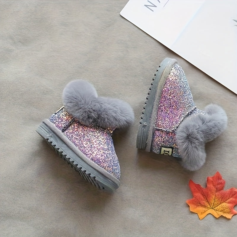 Children's And Thickened Snow Boots, Baby Girls' High Quality And Anti-slip Learning Shoes, Boys' Fur Integrated Winter Boots, Winter