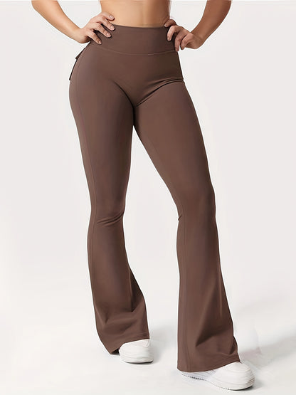 New Women'S Casual Loudspeaker Yoga Pants Training Loudspeaker Pants High Waist Work Clothes Belt Pocket Sportswear
