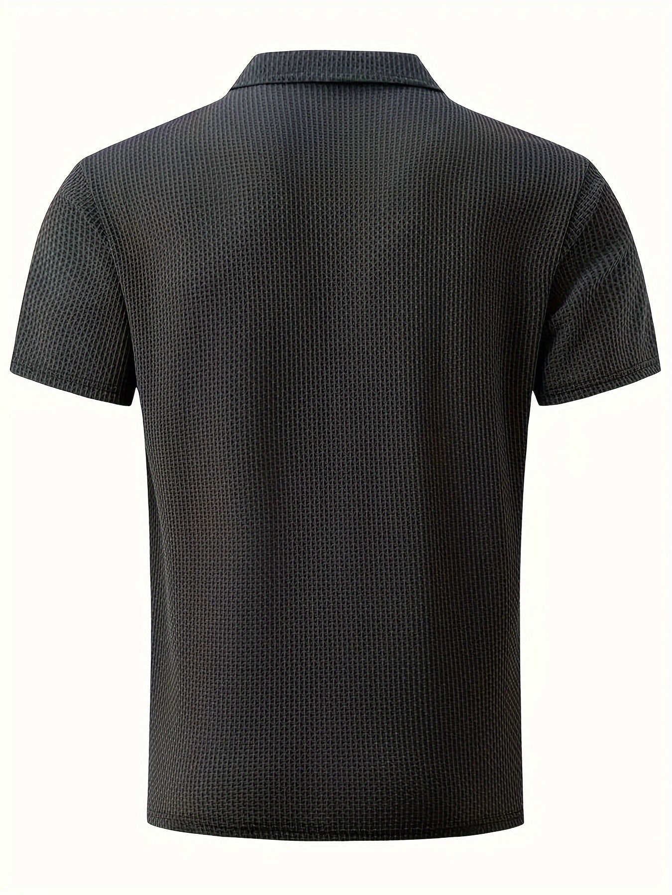 Men's Ice Silky Elastic Solid Short Sleeved Lapel Golf Shirt, Summer Outdoor Cool Polo Shirt T-shirt, Men's Gift