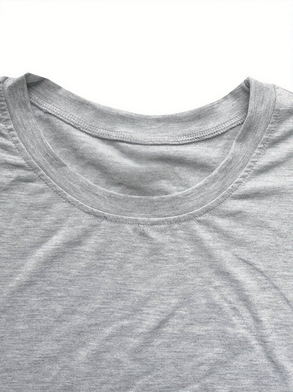 "OH HONEY I AM That Mom" Sleeveless Tank Top - Grey Casual Summer Shirt with White Cursive Lettering, Mom Slogan Print, Round Neck H-Line Fit T-Shirt for Moms, Funny Mother's Day Gift