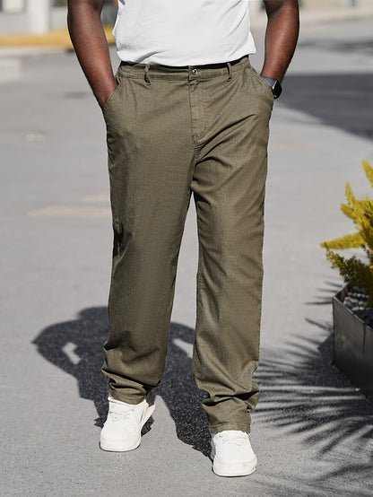Men'S Plus Size Straight-Leg Jeans with Elastic Waist - Comfortable Denim Casual Trousers Featuring a Woven Design, Suitable for Spring, Summer, And Fall, Easy to Maintain (Machine Washable) - Plus Size Straight Leg Jeans for Men, PLUS SIZE