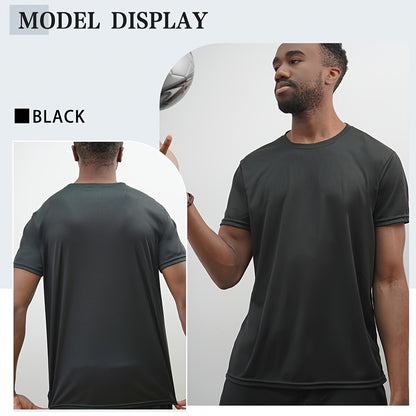 5pcs Men's Quick-Dry Short-Sleeve Shirts, Item, One of My Recent Purchases, Price Just Over a Dozen Dollars, Great Value Recommendation, for Sports and Daily Casual Wear