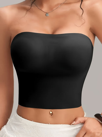 1pc of Esselegance Strapless Seamless Bandeau Tube Bra - Designed Without Wires, Featuring a Non-Slip Design, High Stretch, And Breathable Material, Perfect for Backless Dresses And Everyday Comfort