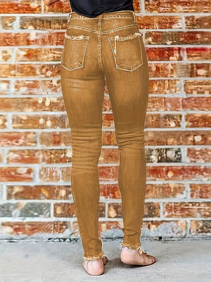 Denim Shorts for Women with a Blue Edge And Elastic Wrap