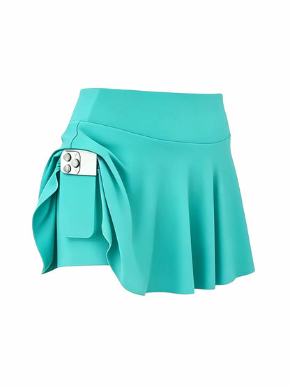 4pcs Women's Athletic Skorts Fake 2pcs Skirt Pants Elegant High Waist Skirt Summer Korean Style with Pockets Breathable Slim Fit Yoga Skirt Built-in Shorts Anti-Exposure Running Fitness Tennis Sports Skirt Gift for Wife Family Friends