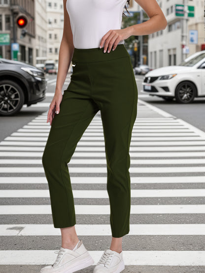 Pull On Solid Millennium Super Stretch Fabric Ankle Pant for Women with During