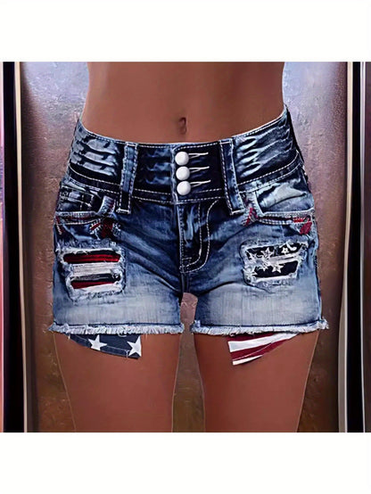 2025 Summer New Denim Mid-Length Shorts: Women's Ripped Five-Point Shorts, Stretch Washed Fabric, Comfortable and Breathable, Fashionable and Versatile, Create a Refreshing Summer Look! Upgrade Your Summer Wardrobe with These Stylish and Comfortable