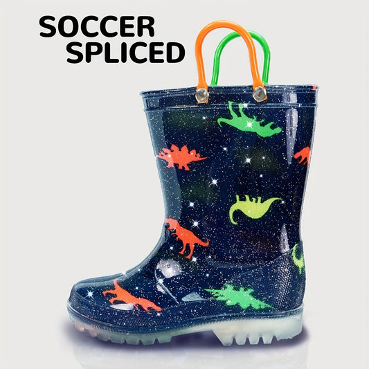 Fashionable Children's Rain Boots. The Hand-held Style Is Convenient to Carry, with Cartoon Patterns, Suitable for Going Out On Rainy Days And Playing On The Beach.