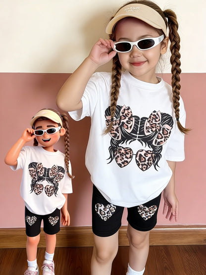 Girls' Casual Outfit Set - Short Sleeve Spring