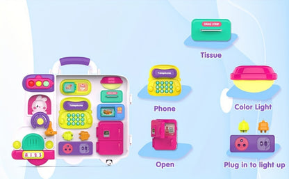 Musical Busy Board Learning Toy - 54 interactive bilingual English and Spanish activities