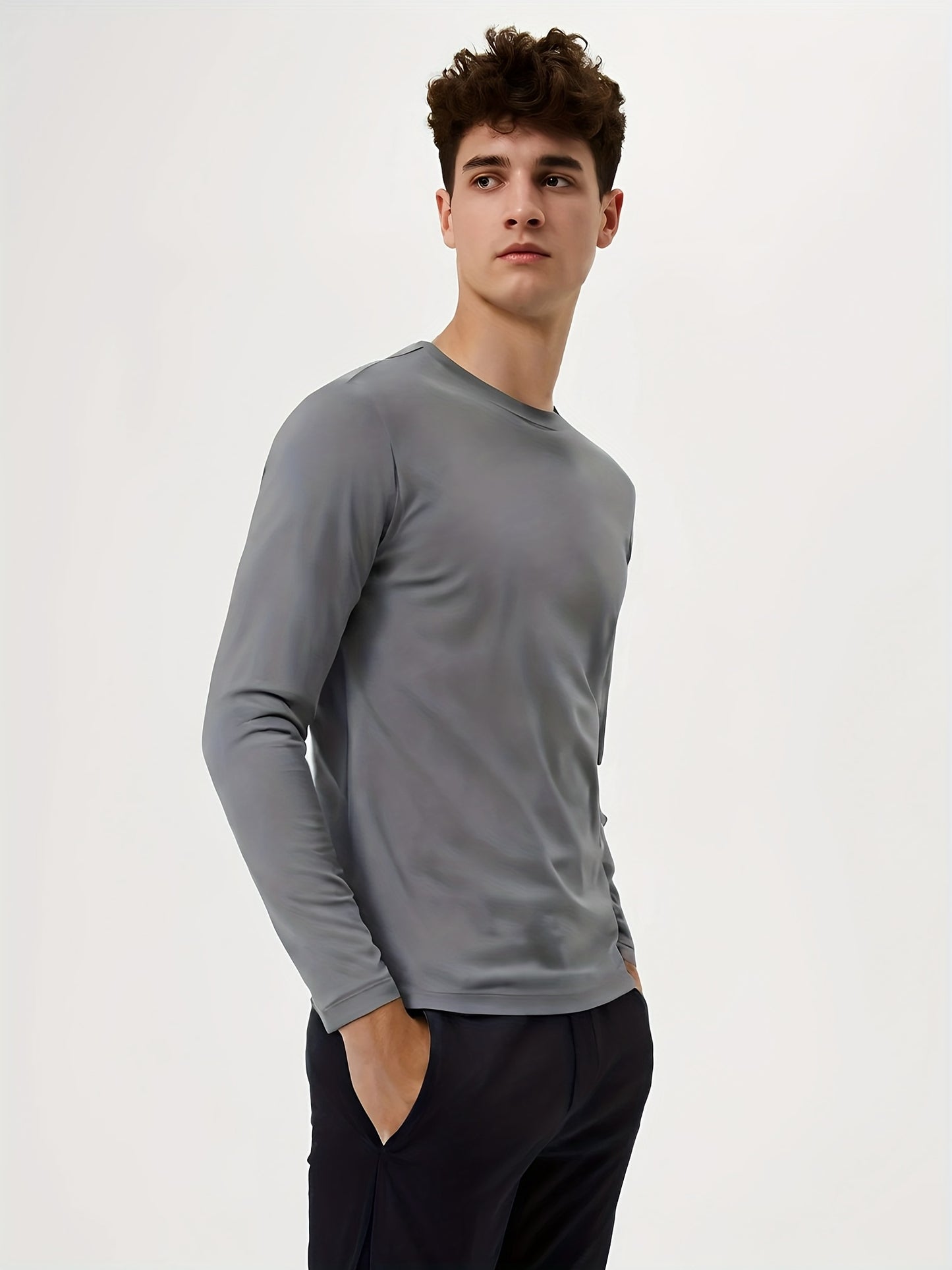 Men'S Long Sleeve Shirts for Active Use - Quick-Drying And Moisture-Wicking, Set of 5, Available in Sizes S to 3XL