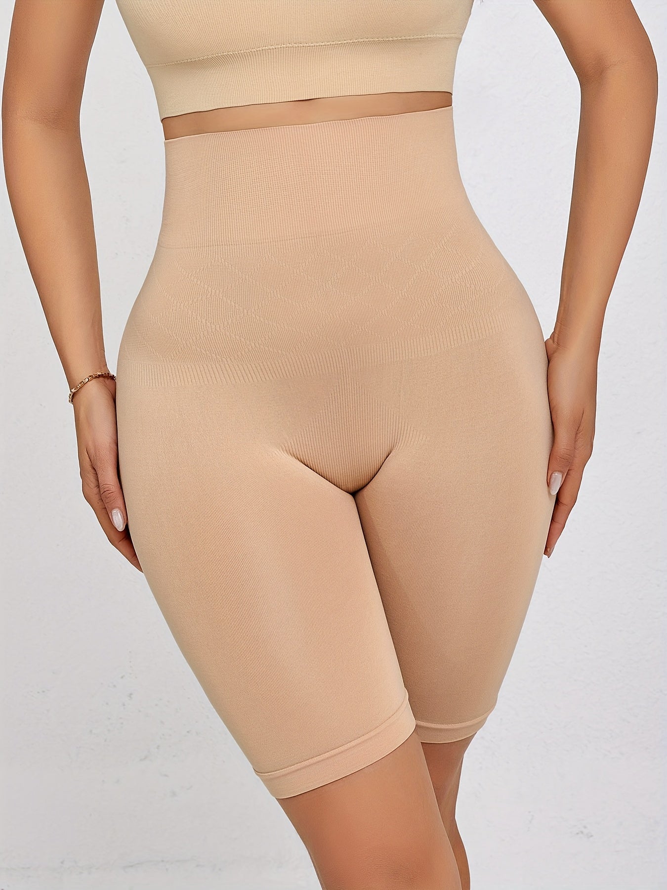 2-Pack High-Waisted Tummy Control Shaping Hip-Lifting Briefs Seamless Boxer Briefs Women'S Traceless Safety Pants Anti-Exposure Leg Pants