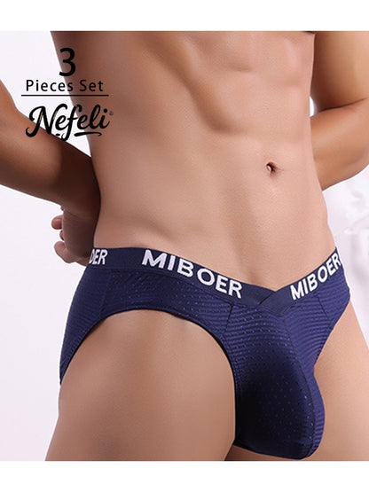 3pcs Mens Underwear New V Shape Low Rise U Convex Pouch Briefs Breathable Sexy Comfortable Menswear Panties, Mens Seamless Underwear, Microfibre Panties for Men, Mens Underwear Pouch, Breathable Underwear for Men, Mens Underwear Briefs