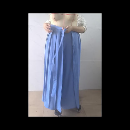 Plus Size - Plus-size Women'S Pants With Elegant Pleats, Removable Design, Two-way Wear, Straight-leg Style, Retro Chic, Casual, Suitable For All Seasons Throughout The Year.